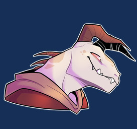 albino ambiguous_gender brown_clothing brown_robe clothing horn red_eyes robe sharp_teeth side_view simple_background solo spikes teeth transparent_background wearing_cloak acid_(artist) fallout microsoft goris_(fallout) deathclaw scalie 2018 alpha_channel english_description headshot_portrait hi_res portrait male_(lore)