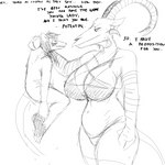 1:1 2019 american_opossum anthro big_breasts black_and_white blush breasts clothing dialogue duo english_text eyewear female glasses hi_res hladilnik holding_character horn lifted lifted_by_shoulder lucy_(hladilnik) mammal marsupial marylin_(hladilnik) monochrome sketch standing text underwear