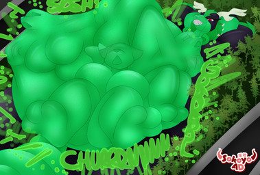 abdominal_bulge anthro anthro_pred antlers belly big_belly black_body digestion digestion_noises duo extreme_size_difference fatal_vore feet female fully_inside fur green_body grin hand_behind_head horn huge_belly hyper hyper_belly imprint looking_at_another looking_down lying macro mass_vore multiple_prey nature_background on_back onomatopoeia plant red_eyes rumbling_stomach sharp_teeth size_difference smile sound_effects tail teeth text toes tree unwilling_prey vore sokoyo_owo mythology dragon mammal mythological_creature mythological_scalie scalie digital_media_(artwork) hi_res