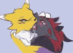 anthro bodily_fluids drooling duo female female/female forced french_kissing kissing questionable_consent saliva sloppy_kiss tears tongue_in_mouth uncomfortable ungulatr bandai_namco digimon nintendo pokemon canid digimon_(species) generation_5_pokemon mammal pokemon_(species) renamon zoroark