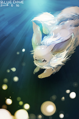 abstract_background ambiguous_gender brown_body brown_eyes brown_fur feral fur paws solo tail lan_jiu nintendo pokemon eevee generation_1_pokemon pokemon_(species) 2015 2:3 dated hi_res signature