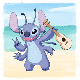 4_arms 4_fingers antennae_(anatomy) beach black_eyes blue_body blue_claws blue_fur blue_nose blue_pawpads border chest_tuft claws dipstick_antennae feathers fingers fur gesture hand_gesture happy head_tuft holding_object lute male multi_arm multi_limb multicolored_antennae musical_instrument notched_ear open_mouth open_smile pawpads plucked_string_instrument seaside smile solo standing string_instrument teeth toe_claws tongue tuft ukulele v_sign white_border explorermoo disney lilo_and_stitch stitch_(lilo_and_stitch) alien experiment_(lilo_and_stitch) 1:1 2020 absurd_res hi_res