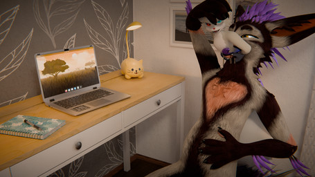 anthro bodily_fluids drooling duo male male/male saliva size_difference vore angie_spangie jacqueline_rexouium felid feline mammal rexouium absurd_res hi_res