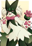 ambiguous_gender anthro big_butt butt face_mask green_body solo thick_thighs wide_hips renayumearts nintendo pokemon felid feline generation_9_pokemon mammal meowscarada pokemon_(species) hi_res