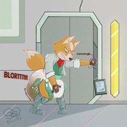 anthro big_diaper biped clothed clothing diaper dipstick_tail eyes_closed feces fur inside kerchief male markings neckerchief neckwear onomatopoeia pooping red_kerchief red_neckerchief sagging_diaper soiled_diaper soiling soiling_diaper solo sound_effects tail tail_markings text unclean_diaper used_diaper using_diaper wearing_diaper blushypanda nintendo star_fox fox_mccloud canid canine canis fox mammal 1:1 2024 digital_media_(artwork) english_text hi_res signature