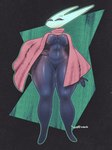 5_fingers anthro big_breasts black_body breasts cloak clothed clothing female fingers hand_on_hip small_waist solo standing thick_thighs wide_hips wolftangart hollow_knight team_cherry hornet_(hollow_knight) arthropod insect 2023 3:4 full-length_portrait hi_res portrait signature