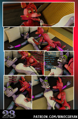 accessory anthro balls big_breasts bodily_fluids breasts butt cum cum_on_tongue duo ear_piercing erection female genital_fluids genitals glans hair humanoid_genitalia humanoid_penis licking machine male male/female nipples nude open_mouth oral penile penis penis_lick piercing profanity sex simple_background tail teeth text tongue binocszoomx10 disembowell_(modeler) red-eye_(modeler) five_nights_at_freddy's five_nights_at_freddy's:_security_breach scottgames steel_wool_studios fan_character fanmade_glamrock_foxy_(fnaf) glamrock_foxy_(fnaf) roxanne_wolf animatronic canid canine canis fox mammal robot wolf 3d_(artwork) blender_(artwork) blender_cycles_(artwork) comic digital_media_(artwork) english_text hi_res url
