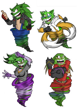 after_transformation anthro belt big_teeth black_clothing black_gloves black_handwear black_jacket black_shirt black_topwear blue_body blue_eyes blue_fur boxing_gloves clothing coat eyewear female fingerless_gloves fur gesture glasses gloves gold_(metal) gold_jewelry gold_necklace green_head grey_eyes group hand_gesture handwear jacket jewelry lab_coat looking_at_viewer male necklace open_mouth open_smile orange_eyes purple_body purple_eyes purple_fur red_body red_fur shirt simple_background smile thumbs_up topwear tornado transformation wearing_glasses white_background yellow_body yellow_fur guladibujante sega sonic_the_hedgehog_(series) the_mask blaze_the_cat knuckles_the_echidna miles_prower sonic_the_hedgehog canid canine domestic_cat echidna eulipotyphlan felid feline felis fox hedgehog mammal monotreme 2025 absurd_res colored crossover hi_res