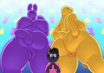 2019 acstlu anthro anthrofied avian belly big_belly big_breasts big_butt biped bird black_body black_fur black_hair black_nose breasts butt candy canid canine clothing curvy_figure deep_skin dessert digital_media_(artwork) female food food_creature fox fur genitals group hair hand_on_belly hand_on_butt hi_res huge_breasts huge_hips lagomorph larger_female leporid living_candy male mammal nervous nude overweight overweight_female peeps phursie pink_clothing pink_shirt pink_topwear presenting purple_eyes pussy rabbit shirt size_difference smaller_male standing thick_thighs topwear voluptuous wide_hips