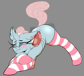 ass_up blue_body blue_eyes blue_sclera blue_skin blush blush_lines clothing eyelashes female feral footwear grey_background horn jack-o'_pose legwear long_socks long_tail looking_at_viewer mane motion_lines pattern_clothing pattern_footwear pattern_legwear pattern_socks pink_mane pink_tail pose simple_background smile snout socks solo striped_clothing striped_footwear striped_socks stripes tail thick_thighs 2hrnap friendship_is_magic hasbro my_little_pony ocellus_(mlp) arthropod changeling_(mlp) reformed_changeling 2024 absurd_res digital_drawing_(artwork) digital_media_(artwork) hi_res meme