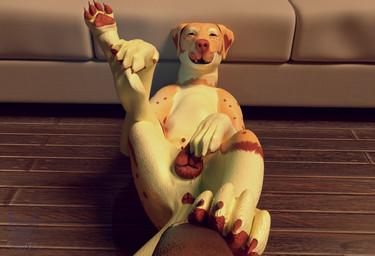 anatomically_correct anatomically_correct_anus anatomically_correct_genitalia anatomically_correct_vulva animal_genitalia animal_vulva anus bodily_fluids butt canine_genitalia canine_vulva duo female feral fur genital_fluids genitals looking_at_viewer markings nipples nude presenting smile solo spots spotted_body tail tongue vulva kaerfflow paprika_(imperial-exe) australian_shepherd canid canine canis domestic_dog herding_dog mammal pastoral_dog sheepdog 3d_(artwork) digital_media_(artwork) hi_res