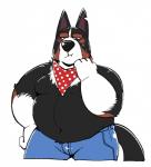 anthro anthrofied belly black_body black_fur blush bottomwear clothing fur humanoid_hands male moobs navel overweight overweight_anthro overweight_male pants simple_background solo white_background white_body white_fur jumperbear illumination_entertainment the_secret_life_of_pets rooster_(the_secret_life_of_pets) canid canine canis collie domestic_dog herding_dog mammal pastoral_dog sheepdog welsh_sheepdog 2019 hi_res