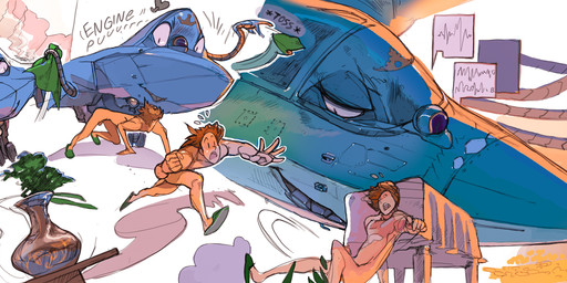 aircraft airplane bedroom_eyes chasing convenient_censorship duo female feral fleeing hair heart_symbol hiding imminent_sex interspecies larger_female looking_down looming looming_over machine male male/female mechadendrites narrowed_eyes not_furry nude running seductive sharp_teeth size_difference smaller_male smile smirking_at_another teeth text vehicle ratbat animate_inanimate dire_aircraft dire_machine dire_vehicle human living_aircraft living_machine living_vehicle mammal 2021 artist_name colored comic detailed digital_drawing_(artwork) digital_media_(artwork) hi_res signature watermark