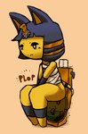 anthro feces female gold_toilet onomatopoeia pooping pooping_in_toilet scatplay solo sound_effects text toilet toilet_paper toilet_use jubb animal_crossing nintendo ankha_(animal_crossing) domestic_cat felid feline felis mammal 2021 signature