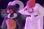 anthro blush chest_fur male muscular provocative imboredhh nintendo pokemon kairo_(blackngth) zethan_(blackngth) cinderace generation_2_pokemon generation_8_pokemon houndoom pokemon_(species) hi_res