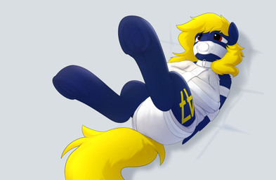 blonde_hair blue_body blue_fur clothed clothing cutie_mark diaper female feral fur gag hair pacifier pacifier_gag padded_room quadruped red_eyes restraints solo straitjacket tail wearing_diaper yellow_tail daydreamed hasbro my_little_pony fan_character naveen_numbers earth_pony equid equine horse mammal pony absurd_res hi_res