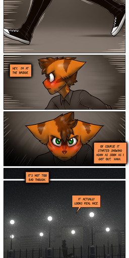 anthro dialogue male snow solo text james_howard patreon alphonse_(james_howard) domestic_cat felid feline felis mammal absurd_res comic english_text hi_res url