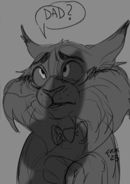 accessory anthro bow_tie cast_shadow caught caught_off_guard clothing concern confusion duo eyebrows interrupted looking_up male male/male open_mouth penis_shadow raised_eyebrows shadow shadow_over_face shocked simple_background solo speech_bubble text wide_eyed fvck-chan disney zootopia milton_lynxley pawbert_lynxley felid feline lynx mammal 2025 absurd_res bust_portrait digital_drawing_(artwork) digital_media_(artwork) english_text greyscale hi_res huge_filesize monochrome portrait signature sketch father_(lore) father_and_child_(lore) father_and_son_(lore) incest_(lore) parent_(lore) parent_and_child_(lore) parent_and_son_(lore) son_(lore)