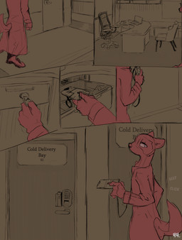 anthro chair clothed clothing comic_panel computer drawer electronics furniture key keycard laptop office office_chair onomatopoeia raised_tail solo sound_effects tail text conditional_dnp dacad tyler_(dacad) domestic_ferret mammal mustelid musteline true_musteline weasel comic english_text hi_res restricted_palette