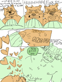 anthro anthro_on_anthro beanie beard blush blush_lines bodily_fluids bulge bulge_sniffing clothing crotch_sniffing dialogue duo facial_hair gay_panic good_boy hat headgear headwear heart_symbol horn jockstrap male male/male nipples overweight overweight_male profanity simple_background sniffing sniffing_clothes speech_bubble spread_legs spreading sweat text underwear underwear_sniffing burrrnt echo_(game) echo_(series) echo_project carl_hendricks chase_hunter asian_small-clawed_otter bighorn_sheep bovid caprine mammal mustelid otter sheep 2025 comic english_text hi_res sketch