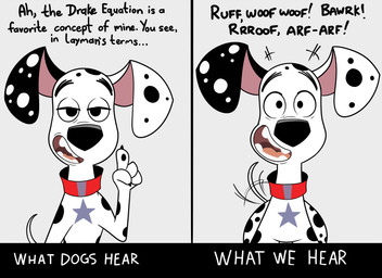 4_fingers barking black_body black_fur black_spots collar dialogue eyebrows fingers fur heterochromatic_ears male markings solo split_screen spots spotted_body spotted_fur star tail tail_motion tailwag teeth text tongue white_body white_fur white_spots felris 101_dalmatian_street 101_dalmatians disney dylan_(101_dalmatians) canid canine canis dalmatian domestic_dog mammal absurd_res english_text hi_res