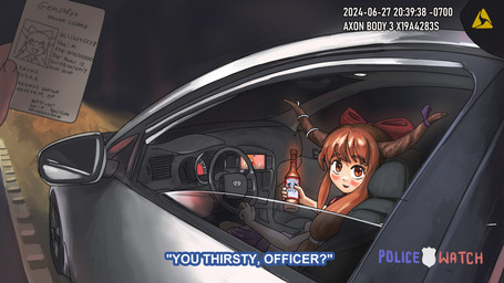 2_horns accessory alcohol ambiguous_gender beer beverage blush bottle bow_ribbon brown_eyes brown_hair brown_horn car clothed clothed_female clothed_humanoid clothing container driver's_license driving drunk drunk_driving duo female furgonomics hair hair_accessory hair_bow hair_ribbon holding_bottle holding_container holding_object horn horn_accessory horn_ribbon inside_car inside_vehicle looking_at_viewer not_furry open_mouth ribbons smile solo_focus substance_intoxication text vehicle stirfriedspam asian_mythology east_asian_mythology hyundai japanese_mythology mythology touhou suika_ibuki demon horned_humanoid human humanoid mammal oni yokai 16:9 absurd_res english_text hi_res subtitled widescreen