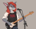 anthro bass_guitar ear_piercing electronics eyewear guitar hair male microphone musical_instrument piercing plucked_string_instrument red_hair side_shave solo string_instrument sunglasses ashpurr rush_(band) aorpheat fish marine shark 5:4 hi_res