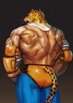 anthro back_muscles big_muscles clothed clothing for_a_head luchador male mask muscular muscular_anthro muscular_male partially_clothed solo wrestler traver009 tekken tekken_7 king_(tekken) animal_head animal_humanoid felid humanoid jaguar mammal pantherine absurd_res hi_res