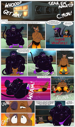 alternative_fashion announcer anthro athletic_wear audience belly big_belly black_border booth boots border bottomwear brown_body brown_fur bruised bruised_eye buckteeth clothed clothed_anthro clothed_female clothed_male clothing dialogue dropkick eye_mask female fighting_ring fishnet_clothing footwear fully_clothed fully_clothed_anthro fully_clothed_female fully_clothed_male fur goth green_hair group gym_bottomwear gym_shorts hair huge_belly male male_anthro mask nipples overweight overweight_anthro overweight_male pants partially_clothed_anthro partially_clothed_male pecs pink_nipples punk punk_hair purple_body purple_clothing purple_fur purple_hair purple_nipples purple_underwear scratches sharp_teeth shoes shorts speech_bubble sports_mask sportswear taunting teeth text text_box topless topless_anthro topless_male underwear wrestler wrestling wrestling_mask nabb-kun smallfryspy shade_(nabb-kun) wildfire_(nabb-kun) alligator alligatorid bear canid canine canis crocodile crocodilian domestic_cat felid feline felis mammal murid murine mustelid otter pantherine rat reptile rodent scalie tabby_cat wolf absurd_res comic english_text hi_res huge_filesize