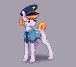 badge clothing cuff_(restraint) cutie_mark female feral handcuffs hooves metal_cuffs necktie police police_hat police_uniform restraints solo uniform aquaticvibes hasbro my_little_pony copper_top_(mlp) earth_pony equid equine horse mammal pony absurd_res hi_res