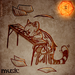 ambiguous_gender d20 dice ears_up eyewear feral fur furniture glasses holidays keyboard_instrument long_tail markings musical_instrument orange_dice paper paws playing_music sheet_music solo spots spotted_body spotted_fur spotted_markings spotted_tail stool tail tail_markings twitching_tail wysdrem halloween roidhcheetah cheetah felid feline mammal 1:1 hi_res