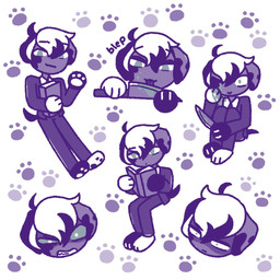 anthro book fur hair knife male multicolored_body multicolored_fur multicolored_hair solo 90percentdenny 90_percent_studios purrfect_apawcalypse patches_ito canid canine canis dalmatian domestic_dog mammal 1:1 hi_res