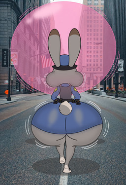 american_flag anthro belt belt_pouch big_butt big_cheeks black_belt black_clothing black_topwear black_vest blowing_bubble_gum blue_bottomwear blue_clothing blue_hat blue_headwear blue_shirt blue_skirt blue_topwear bottomwear bubble_gum building butt butt_expansion city city_background cityscape clothing expansion female grey_body grey_ears grey_tail hat headgear headwear huge_butt modern_architecture motion_lines neo-classical_architecture outside photo_background police police_uniform puffed_cheeks rear_view scut_tail shirt short_tail skirt skyscraper solo street street_lamp tail text topwear two_tone_tail uniform united_states_of_america urban vest walking white_tail gabi17 disney zootopia judy_hopps european_rabbit lagomorph leporid mammal oryctolagus rabbit 2025 absurd_res colored digital_media_(artwork) english_text hi_res photo_manipulation photography_(artwork) shaded
