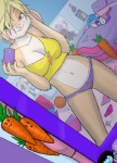 :3 anthro ball bar_phone bed bedroom blonde_hair blue_eyes blush breasts buckteeth camera carrot cellphone cleavage clothed clothing colored_nails crop_top electronics female food furniture hair heart_symbol holding_object holding_phone looking_at_mirror looking_at_object looking_at_viewer mirror mirror_selfie nails navel off_shoulder panties phone pillow pink_nails pink_nose plant plushie poster purple_clothing purple_panties purple_underwear reflection selfie shirt skimpy solo teeth topwear underwear vegetable yellow_clothing yellow_crop_top yellow_shirt yellow_topwear sykoeent looney_tunes tiny_toon_adventures warner_brothers buster_bunny lola_bunny lagomorph leporid mammal rabbit