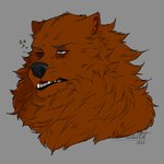 anthro brown_body brown_fur fluffy fur male solo tired nemesisilit nafeon bear mammal 1:1 bust_portrait hi_res portrait