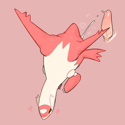 after_sex big_penis blush blush_lines bodily_fluids cum cum_from_vagina cum_in_vagina cum_inside cum_string cumshot duo ejaculation female feral genital_fluids genitals heart_reaction interspecies looking_back male midair penis pink_penis pokephilia red_arms red_background red_wings scut_tail short_tail simple_background snout sweat sweaty_face tail white_body wings yellow_eyes solterv nintendo pokemon generation_3_pokemon latias legendary_pokemon pokemon_(species) 2026 absurd_res hi_res