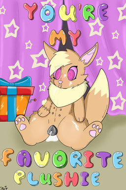 animal_genitalia bodily_fluids brown_body brown_fur cum cum_covered cum_drip cum_inside dripping female female/female feral fur genital_fluids genitals gift hair hypnosis hypnotic_eyes messy mind_control nipples nude plushie plushie_transformation simple_background solo stitch_(sewing) tail text vaginal ratboyheart_(artist) five_nights_at_freddy's five_nights_at_freddy's:_security_breach nintendo pokemon scottgames steel_wool_studios spot_(ratboyheart) canid canine eevee generation_1_pokemon mammal pokemon_(species) digital_media_(artwork) english_text hi_res