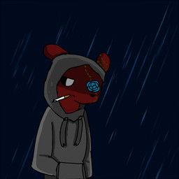 anthro cigarette clothed clothing depressing depression female flower fur hoodie maroon_fur plant raining rose_(flower) sad slim smoke smoke_from_nose smoking solo topwear vines smolreapy rain_world videocult sarasul_(smolreapy) slugcat 1:1 animated digital_media_(artwork)