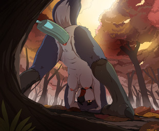 all_fours anthro areola autumn avian_feet beak black_beak black_claws blush bodily_fluids breasts butt canopy chest_tuft claws countershading day detailed_background dildo dripping eyebrows feathers female fixed_dildo fixed_toy fog forest forest_background genital_fluids genitals hanging_breasts humanoid_genitalia humanoid_vulva leaf light looking_pleasured low-angle_view masturbation nature nature_background nipples non-mammal_breasts non-mammal_nipples nude open_beak open_mouth outdoor_nudity outside penetration plant raised_tail scutes sex_toy solo spread_legs spreading sunlight tail tail_feathers toying_self tree tuft vaginal vaginal_fluid_drip vaginal_fluids vaginal_masturbation vaginal_penetration vulva wince worm's-eye_view yellow_eyes the-minuscule-task eve_azure_(pikmin117) avian bird blue_jay corvid jay_(bird) new_world_jay oscine passerine 2021 absurd_res digital_media_(artwork) hi_res shaded