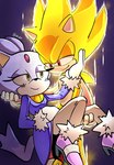 anthro carrying_another carrying_partner clothed clothing duo female feral footwear looking_at_another male male/female red_eyes romantic seductive shoes smile tail yellow_eyes xao_art sega sonic_the_hedgehog_(series) blaze_the_cat sonic_the_hedgehog super_sonic domestic_cat eulipotyphlan felid feline felis hedgehog mammal 2025 absurd_res hi_res