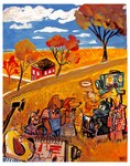 anthro autumn autumn_leaves biped blue_sky brush building camera clothing cloud dress easel eyewear female film_strip glasses grass group kerchief male narrowed_eyes orange_grass outback overalls paintbrush painting painting_(action) painting_(object) pattern_clothing pattern_shirt pattern_topwear plant rectangular_glasses shirt size_difference sky smoking_pipe squint striped_clothing striped_shirt striped_topwear stripes tape_measure topwear tree billy_fore beagle canid canine canis domestic_dog hunting_dog mammal scent_hound hi_res signature