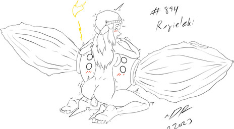 bestiality blush breasts butt clothing cowgirl_position duo electric_shock electrostimulation eyes_closed female feral feral_penetrating from_front_position hair hand_on_head hat headgear headwear heart_symbol human_on_feral interspecies looking_pleasured male male/female mostly_nude on_bottom on_top open_mouth penetration penile penile_penetration pokephilia rear_view sex twitching vaginal vaginal_penetration dr_artist nintendo pokemon dawn_(pokemon) generation_8_pokemon human humanoid legendary_pokemon mammal pokemon_(species) regieleki black_and_white hi_res line_art monochrome