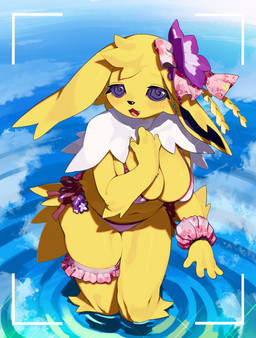 4_fingers anthro bikini bikini_bottom bikini_top biped blush breasts cleavage clothed clothed_anthro clothed_female clothing day female fingers front_view fur looking_at_viewer navel open_mouth outside purple_eyes solo standing swimwear teeth tongue two-piece_swimsuit water yellow_body yellow_fur kame_3 nintendo pokemon eeveelution generation_1_pokemon jolteon pokemon_(species) 2025 absurd_res digital_drawing_(artwork) digital_media_(artwork) hi_res