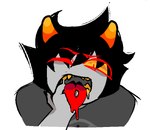 horn male piercing solo tongue tongue_piercing eddotheweirdo homestuck ms_paint_adventures karkat_vantas alien horned_humanoid humanoid troll_(homestuck)