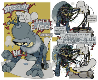 bodily_fluids cable dialogue duo heart_symbol machine male sadomasochism screwdriver tears text tools torture banhaibao2 comedy_central futurama bender_bending_rodríguez robot comic english_text hi_res