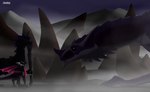 all_fours female feral fog group holding_object horn male mountain multi_horn size_difference staff tail trio wings zilonking activision mythology spyro_the_dragon cynder fan_character dragon mythological_creature mythological_scalie scalie 2025 comic digital_media_(artwork) hi_res