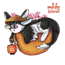 3_fingers 3_toes 4_ears :< ambiguous_gender anthro asian_clothing big_tail black_body black_feathers black_finger_claws black_fur cherry_blossom chibi claws clothing cookie countershading east_asian_clothing feathered_wings feathers feet fingers flower food fortune_cookie frown fur hair hat hat_only headgear headgear_only headwear headwear_only holding_object japanese_clothing lamp lantern long_tail lying mostly_nude multi_ear multicolored_body on_front pastry pawpads paws pink_pawpads plant plushie plushification prunus_(flower) purple_eyes resting side_view simple_background solo stitch_(sewing) tail tail_feathers text toes tuft white_background white_body white_countershading white_feathers white_fur winged_arms wings moonbiscuit fyr_(fenrir784) avali avian bird 1:1 2026 artist_name colored digital_drawing_(artwork) digital_media_(artwork) english_text low_res portrait shaded signature simple_shading