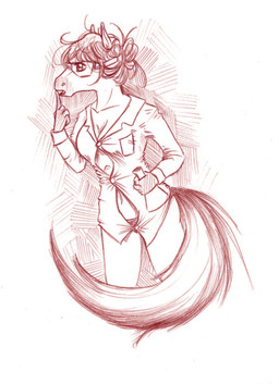anthro breasts chemistry clothing coat crossgender erlenmeyer_flask eyewear female glasses lab_coat laboratory_equipment laboratory_glassware open_mouth science scientific_instrument simple_background solo tail topwear undressing white_background notie neenjah_poneh strop equid equine horse mammal 2011