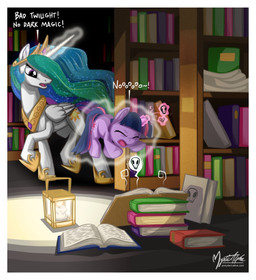 bone book border candle crown cutie_mark dark_magic dialogue duo eyes_closed feathered_wings feathers female feral fire fur gold_(metal) hair headgear heart_symbol horn jewelry lamp lantern levitation library magic magical_binding multicolored_hair necklace princess purple_body purple_fur purple_hair quadruped royalty skull tail text two_tone_hair white_border wings mysticalpha friendship_is_magic hasbro my_little_pony mythology princess_celestia_(mlp) twilight_sparkle_(mlp) equid equine mammal mythological_creature mythological_equine unicorn winged_unicorn digital_media_(artwork) english_text