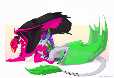 accessory armband bite butt butt_bite butt_grab caught_off_guard duo feathered_wings feathers female feral furgonomics gem hand_on_butt jewelry leather leather_armband male male/female necklace pearl_(gem) pearl_necklace romantic romantic_couple smile tail tail_accessory tailband teasing wings niners_(artist) european_mythology mythology arizonafox_(shapeshifter) soapy_(soapysoapy) dragon mythological_creature mythological_scalie scalie western_dragon absurd_res hi_res